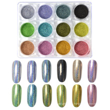 Solvente resistência nail art glitter pó / pó holográfico para unha polonês